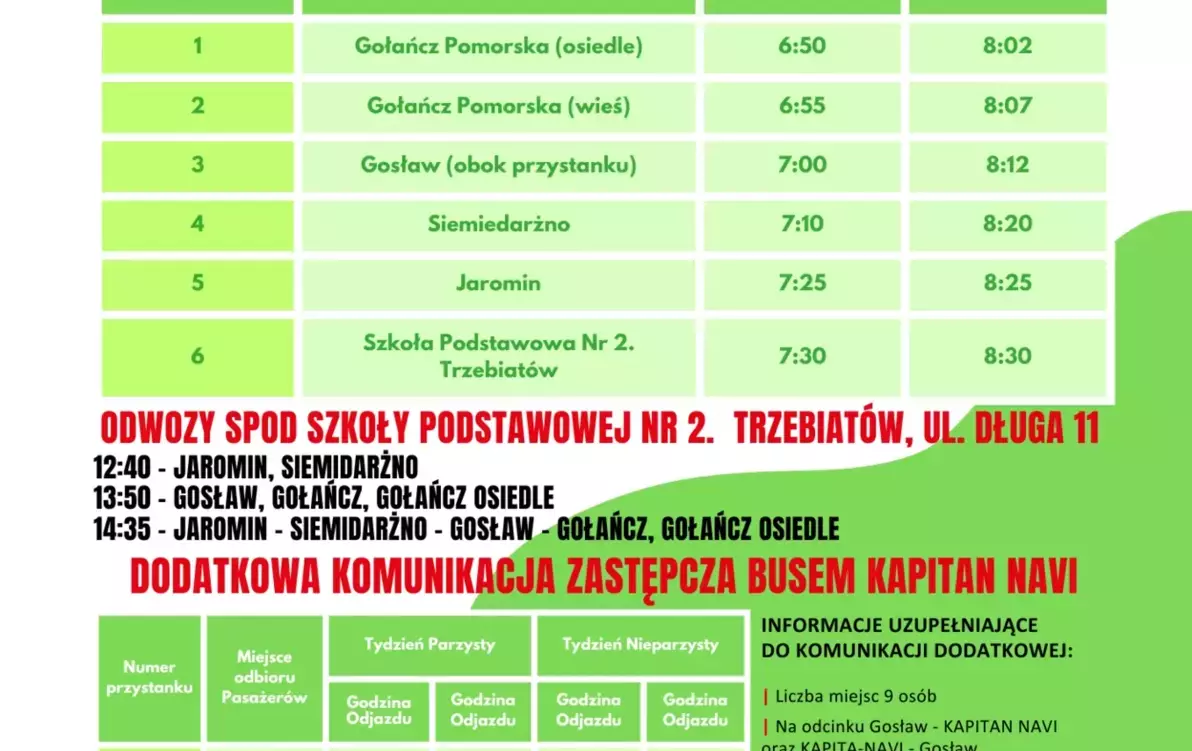 Zdjęcie do UWAGA - WAŻNE ZMIANY W KOMUNIKACJI ZASTĘPCZEJ