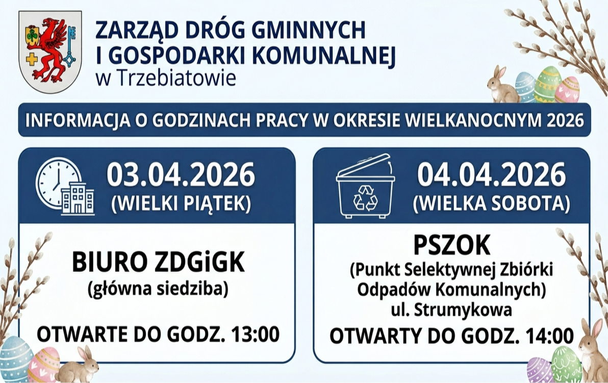 Zdjęcie do Informacja o godzinach pracy w okresie wielkanocnym